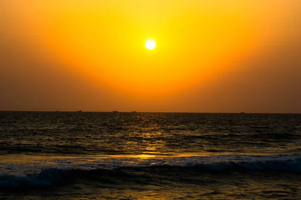 Beautiful Image Golden Sunset Tranquil Sea Nature Wallpaper — Stockfoto