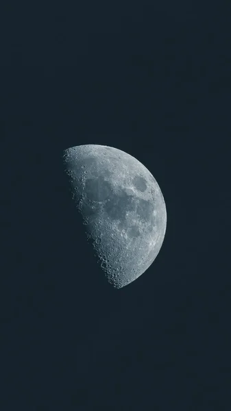 Beautiful View Glowing Half Moon Dark Night Sky — ストック写真