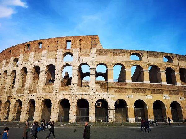Roma Itália Dezembro 2018 Uma Bela Vista Coliseu Dia Quente — Fotografia de Stock