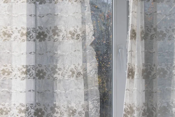 House Window Curtain Background Texture — Stock Photo, Image