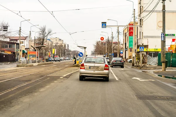 Bucharest Roménia Outubro 2021 Muitos Carros Uma Estrada Trânsito Targoviste — Fotografia de Stock