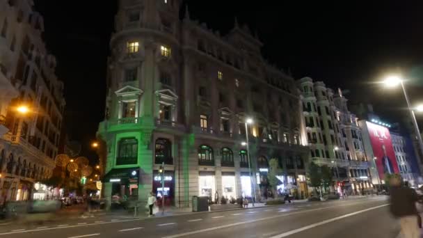 Visão Noturna Cidade Barcelona — Vídeo de Stock