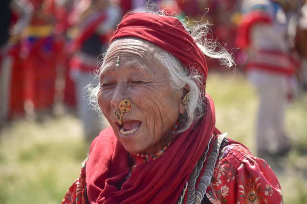 2017 Kathmandu Nepal May 2017 Kirant Sunuwar Senior Woman Ubhauli — 스톡 사진