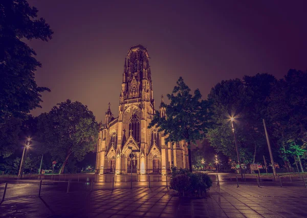Beautiful View Johanneskirche Stuttgart Night — Stock Fotó