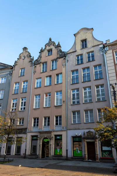 Gdansk Polen 2021 Blick Auf Die Farbenfrohe Architektur Der Altstadt — Stockfoto