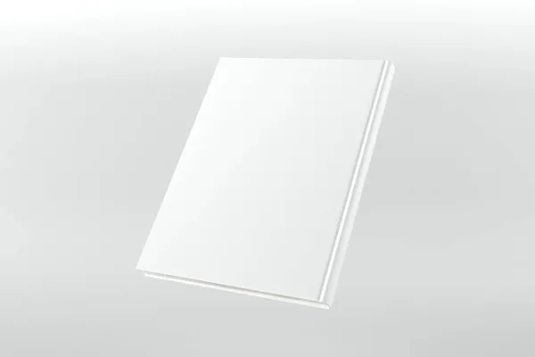 Uma Renderização Notebook Com Uma Capa Branca Espaço Cópia Sobre — Fotografia de Stock