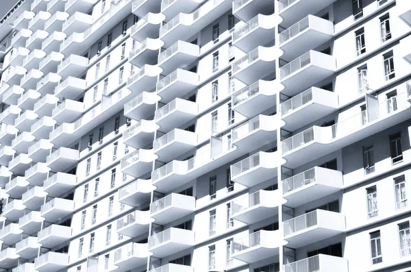 Modern Apartment Building Blocks Balconies Sunny Day — Stock Fotó