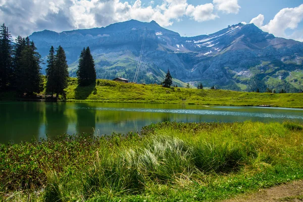 Beautiful View Lake Retaud Switzerland — Stockfoto