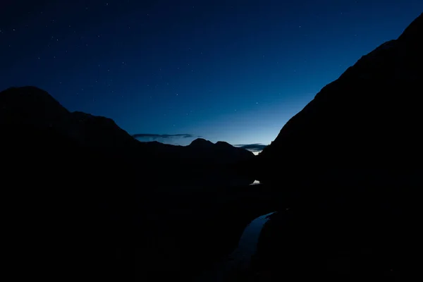 Beautiful View Night Sky Mountains — Stock Photo, Image