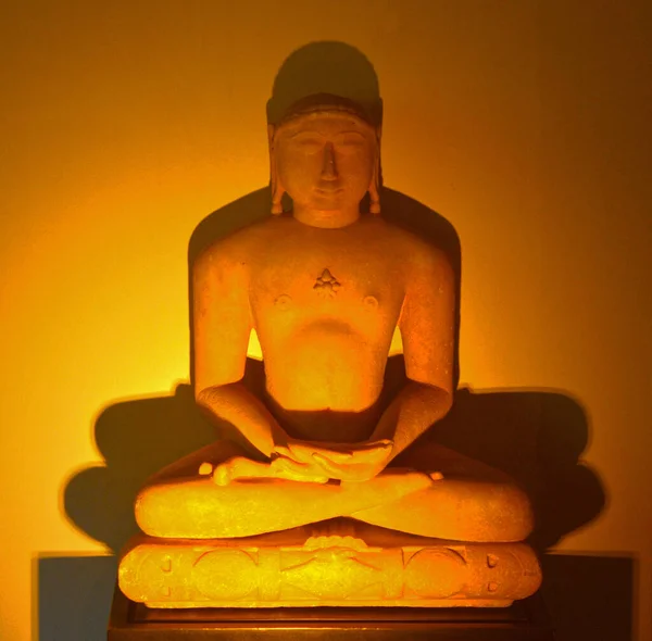 Vertical Shot Tirthankara Meditation Display Prince Wales Museum Mumbai — Φωτογραφία Αρχείου