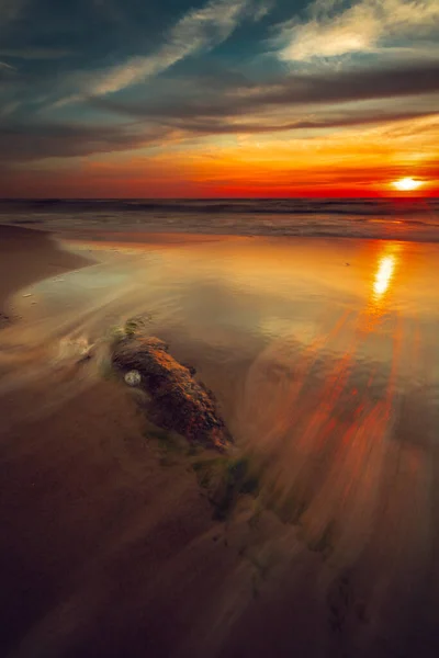 Vertical Shot Sunset Coast Baltic Sea Lithuania — Stock Photo, Image