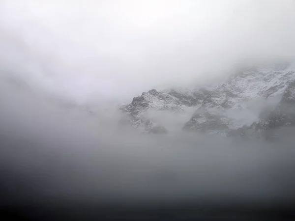 Thick White Fog Rising Peaks Valleys Tatra Mountains Poland — Stock Fotó