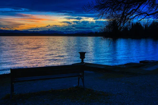 Beautiful Lake Sunset — Fotografia de Stock