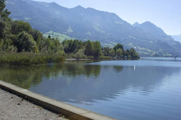 Beautiful View Lake Mountains Sarnen Switzerland — Foto de Stock