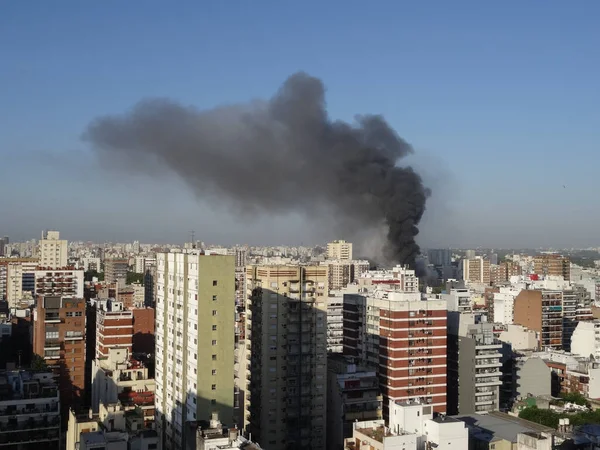 Major Fire Disaster Densely Populated City Buenos Aires Argentina — 图库照片