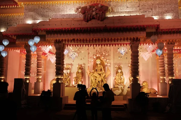 Kolkata Índia Outubro 2021 Férias Durga Puja Kolkata — Fotografia de Stock