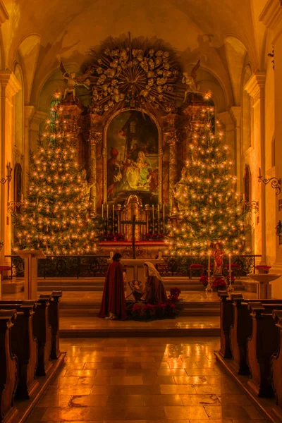 Interior Church Christmas Decorations — Stock Photo, Image