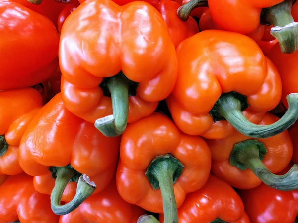 Closeup Fresh Bell Peppers Market — Stock Fotó