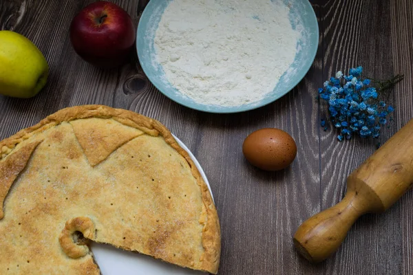 Traditional Homemade Apple Pie Concept Food — Stock Photo, Image