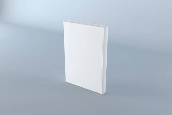 光の背景に本のカバーモックアップの3Dレンダリング — ストック写真