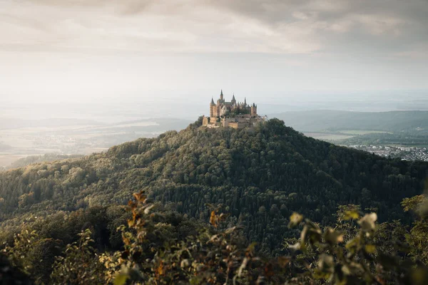 Beautiful View Hohenzollern Castle Cloudy Sky Germanyv — Zdjęcie stockowe