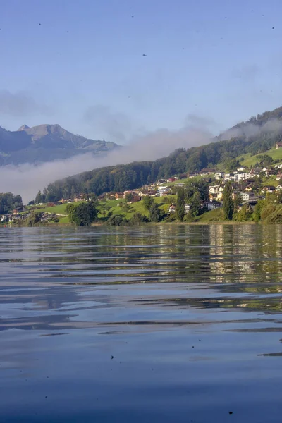 Beautiful View Lake Mountains Sarnen Switzerland — Foto de Stock