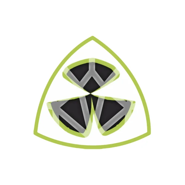 Ідея Мінімалістичної Емблеми Зеленому Чорному Кольорах Ізольована Білому Тлі — стокове фото
