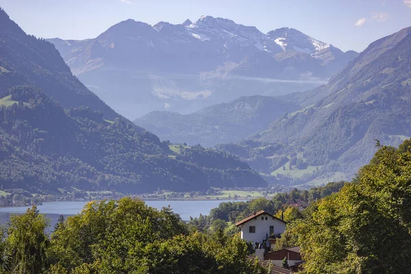 Beautiful View Lake Mountains Sarnen Switzerland —  Fotos de Stock