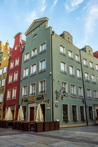Gdan Polen 2021 Die Farbenfrohe Architektur Der Altstadt Von Danzig — Stockfoto