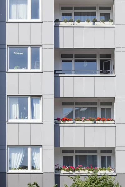 Vertical Shot Monotone Residential Building Hamburg Germany — стокове фото