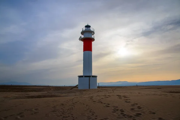 Lighthouse Delta Ebre Natural Park — Stok fotoğraf