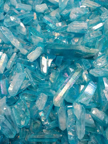 Vertical Closeup Blue Crystal Rocks Beautiful Textures — Stock Fotó