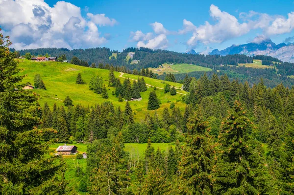 Piękny Krajobraz Alp Francji Lecie Święty Mikołaj Verosce Haute Savoie — Zdjęcie stockowe