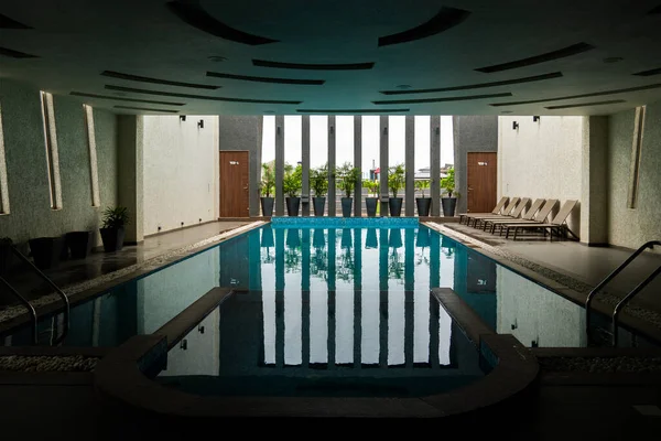 Beautiful Image Indoor Swimming Pool High Ranked Hotel — Fotografia de Stock