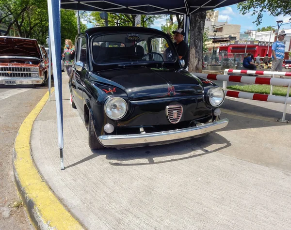 Buenos Aires Argentina Nov 2021 Чорний Седан Fiat 600 Двома — стокове фото