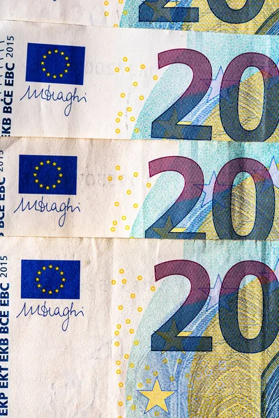 Detailaufnahme Des Geldes Euro Banknoten — Stockfoto