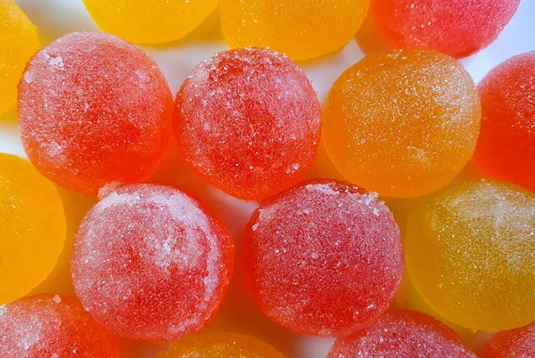 Closeup Shot Red Orange Candy Drops — Fotografia de Stock
