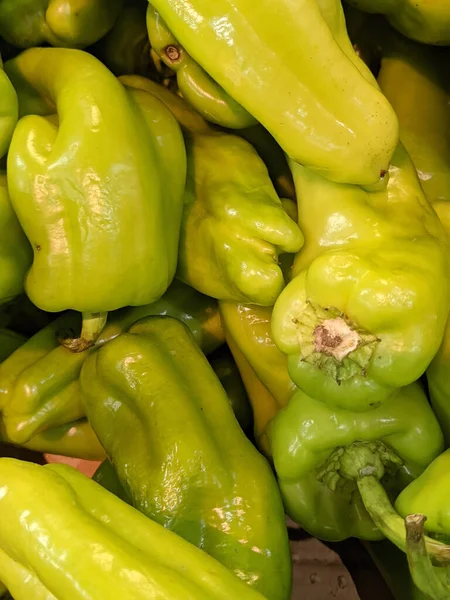 Closeup Fresh Bell Peppers Market — Stock Fotó
