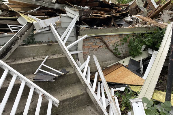 Pile Debris Demolished House —  Fotos de Stock