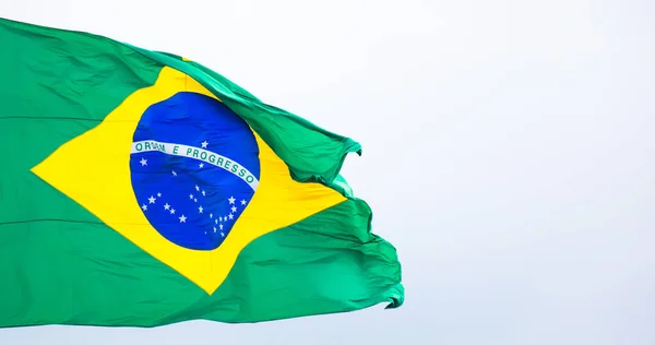 Flag Brazil Blowing Wind — стокове фото