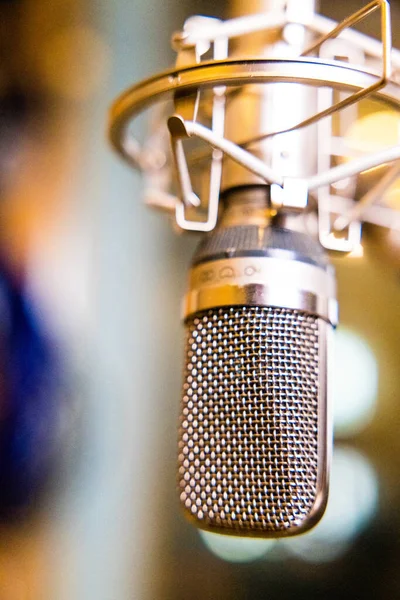 Vertical Shot Professional Microphone Studio — Fotografia de Stock