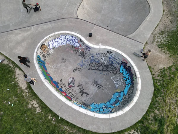 Cleveland United States Apr 2021 Airview Skatepark West Bank Flats — 스톡 사진