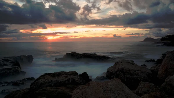 Beautiful View Long Exposure Sunset Oahu West Coast — Stockfoto
