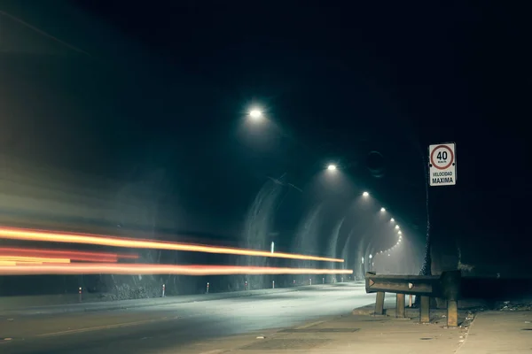 Illuminated Traffic Road Sign Maximum Speed Forty — стоковое фото