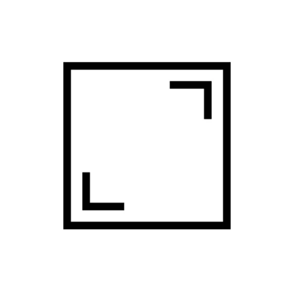 Black Square Icon Arrows Isolated White Background — Stock fotografie
