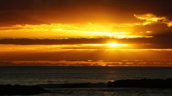 Beautiful View Sunset Coast Hawaii — Foto de Stock