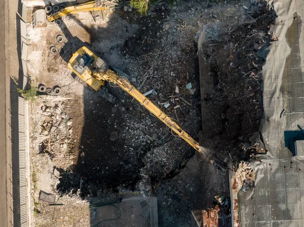 Aerial View Crane Construction Site — Stockfoto