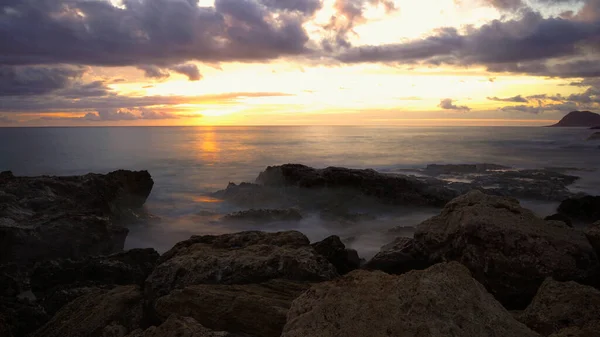 Beautiful View Long Exposure Sunset Oahu West Coast — Stockfoto