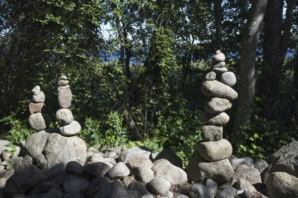 Closeup Shot Balanced Pile Stones — Foto de Stock