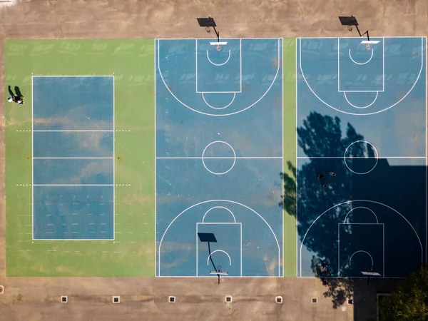 Aerial View Basketball Courts Park — стоковое фото